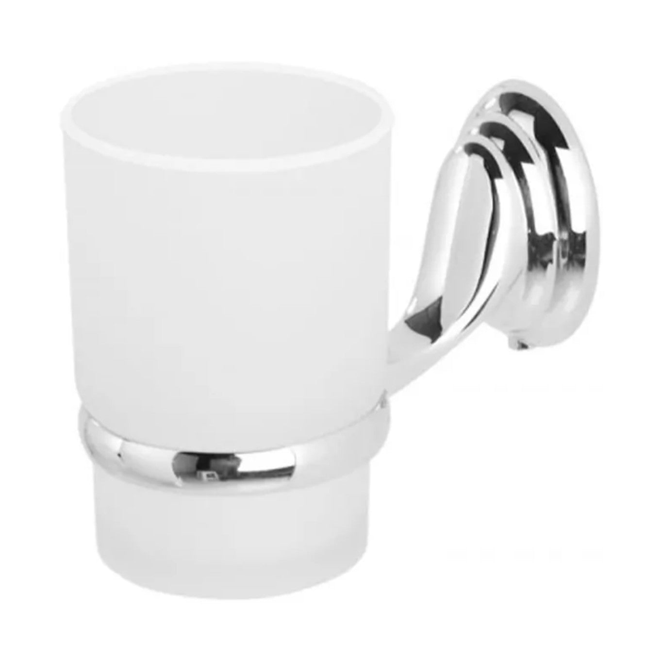 Portaspazzolino a muro in acciaio cromato e vetro, pratico ed elegante per il tuo bagno.