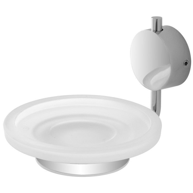 Portasapone in acciaio cromato e vetro temperato, design moderno e raffinato - Serie Plaza