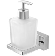 Dosasapone in acciaio cromato e vetro satinato, design moderno e raffinato - Serie Velvet