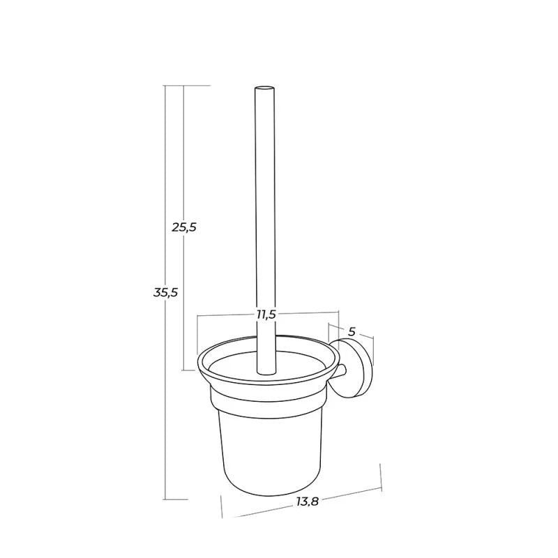 Porta scopino in acciaio satinato, design moderno ed elegante per il bagno - Linea City