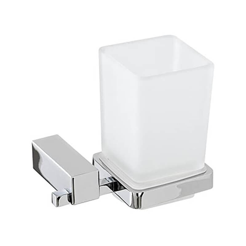 Portaspazzolino da muro in acciaio cromato resistente e moderno | Serie Unica