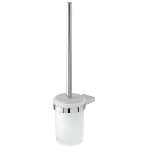 Porta scopino cromato da bagno resistente e moderno | Serie Futura