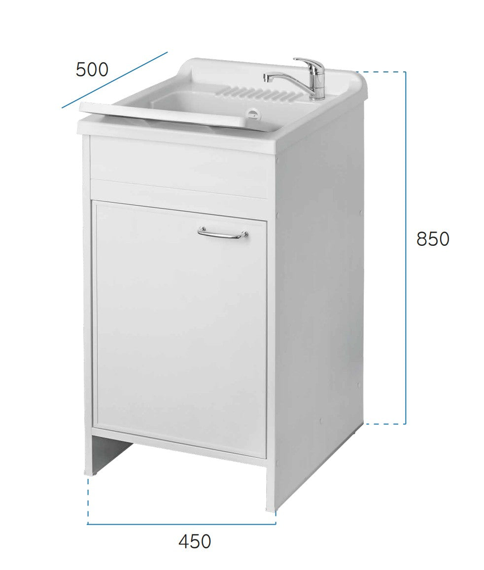 Mobile lavatoio a 1 anta in kit 45x50cm modello Garden per interni ed esterni , pratico e resistente