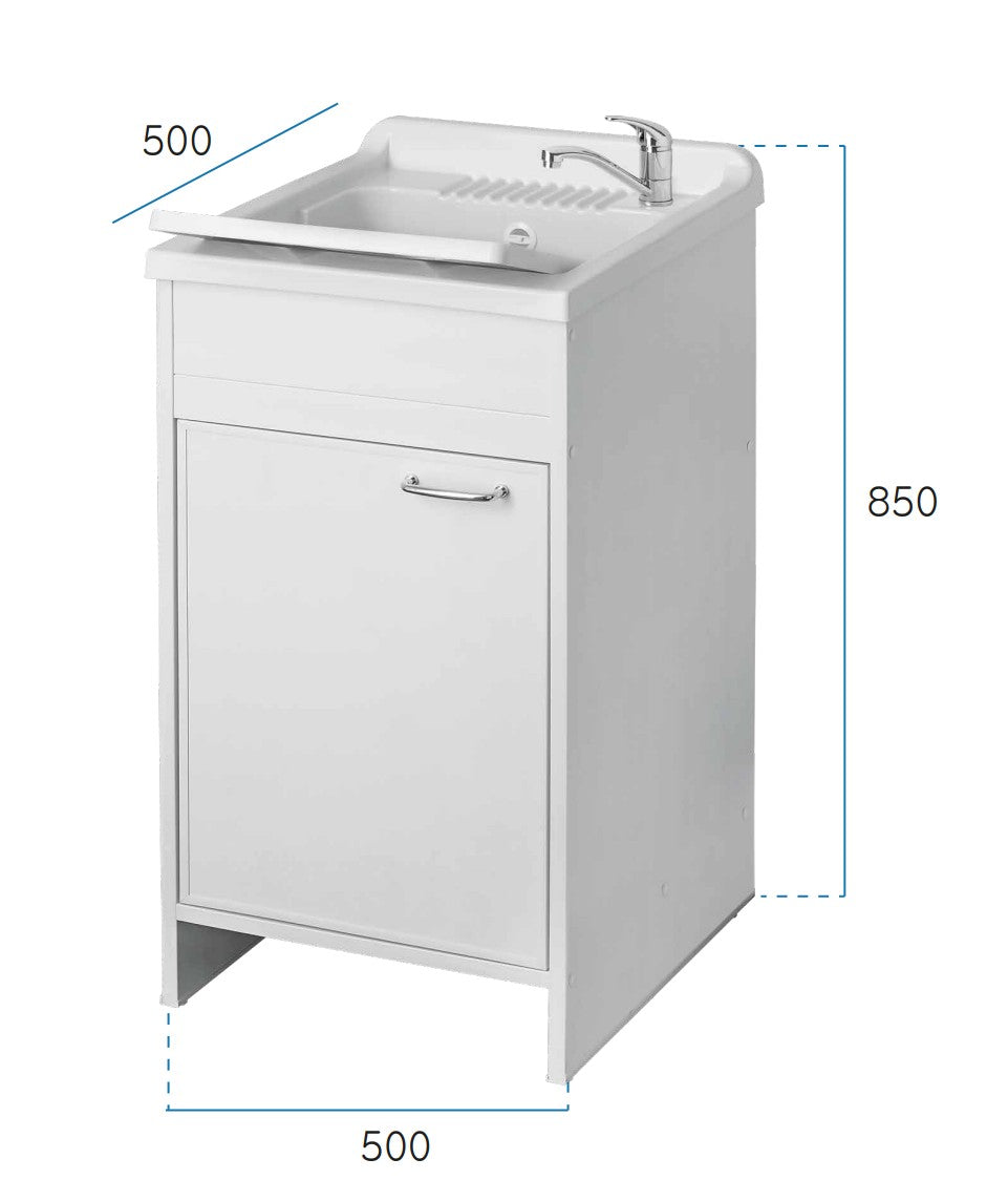 Mobile lavatoio a 1 anta in kit 50x50cm modello Garden per interni ed esterni , pratico e resistente