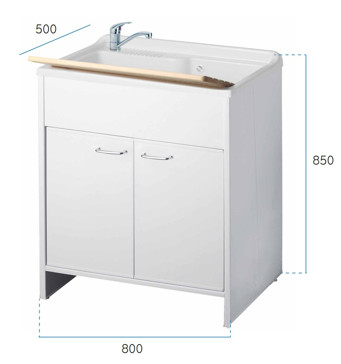 Mobile lavatoio a 2 ante in kit 80x50cm modello Garden per interni ed esterni , pratico e resistente