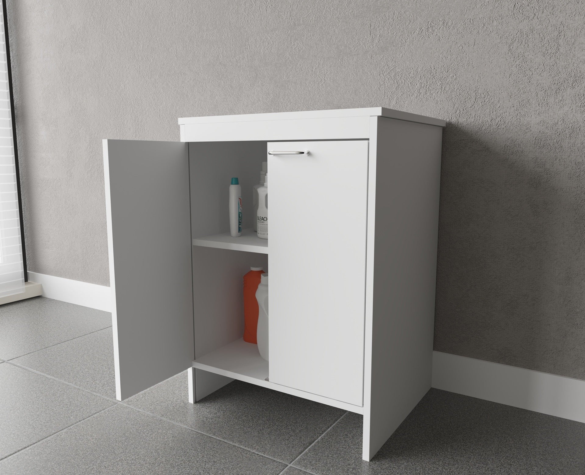 Base per Composizione Lavanderia in PVC, Kit Completo 60x50 cm, Modello Garden, Ideale per Spazi Funzionali e Facile da Montare