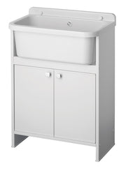 Mobile lavatoio compatto a 2 ante in kit 55x34cm modello Pancrazio ideale per giardini e spazi esterni