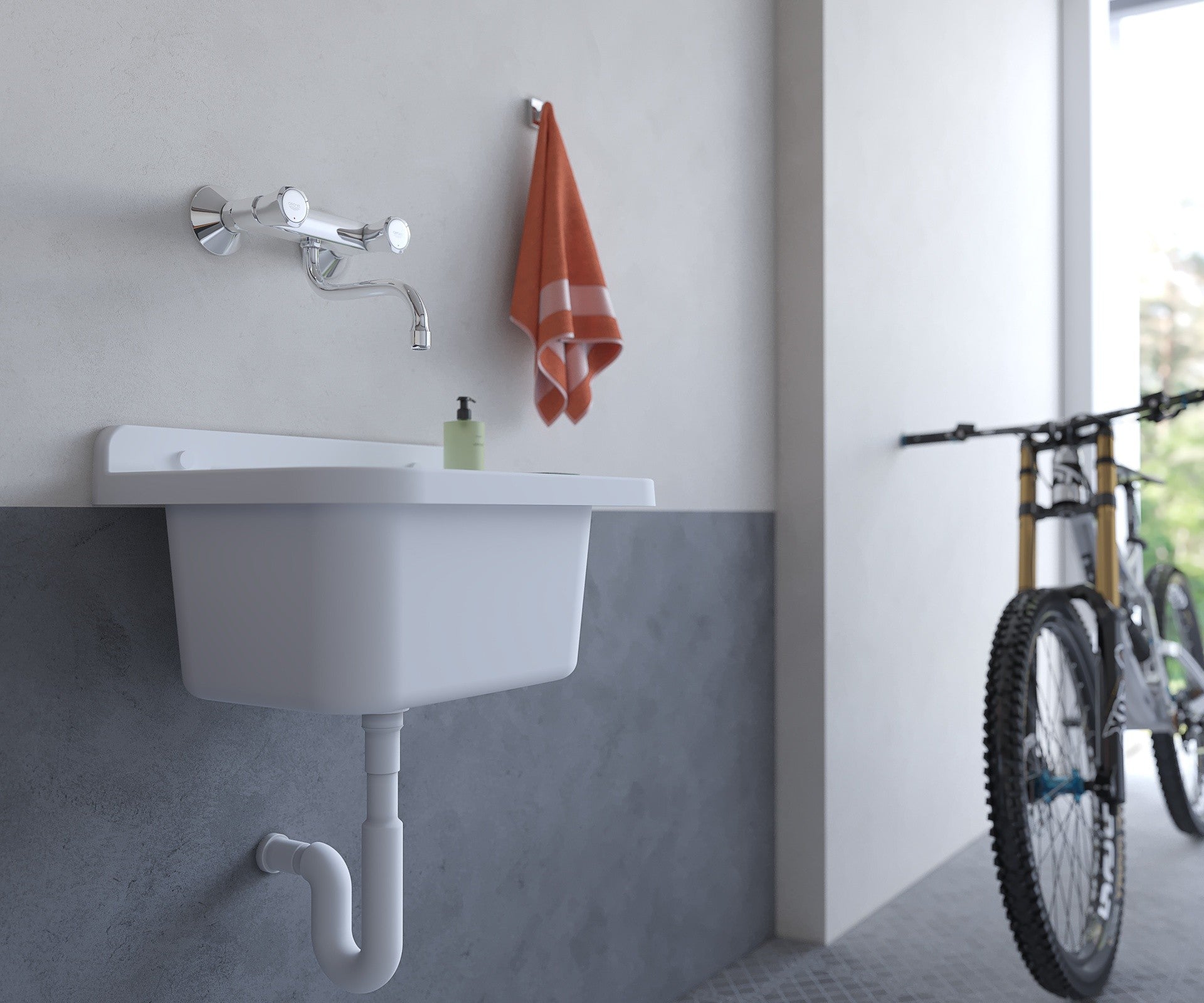 Pilozzo Bianco 50x34x21 cm - Lavabo Compatto e Resistente , Perfetto per Giardini e Spazi Esterni