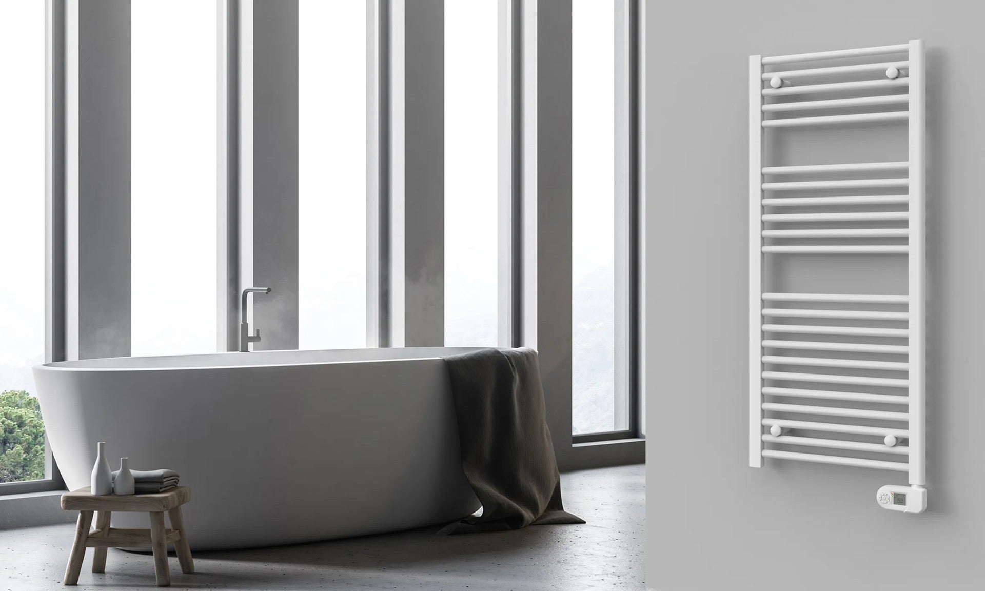 Termoarredo Elettrico De’Longhi Fantasia 1041x500 500W, Termostato Digitale Design Moderno con Tubi Tondi