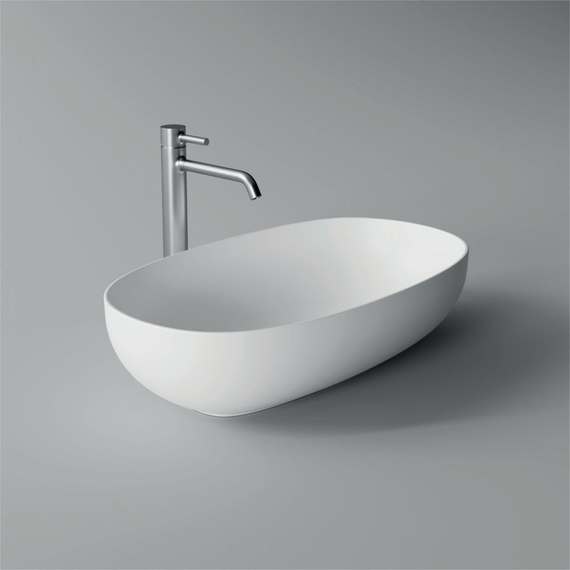 Lavabo da appoggio in ceramica 60 x 35 x H15 cm linea FORM di Alice Ceramica