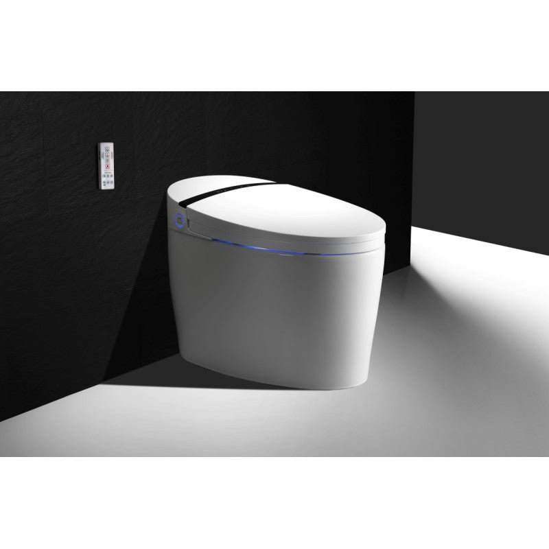 WC Elettronico Tondo Apollo in Ceramica Bianca con Lavaggio Automatico e Telecomando Bluetooth