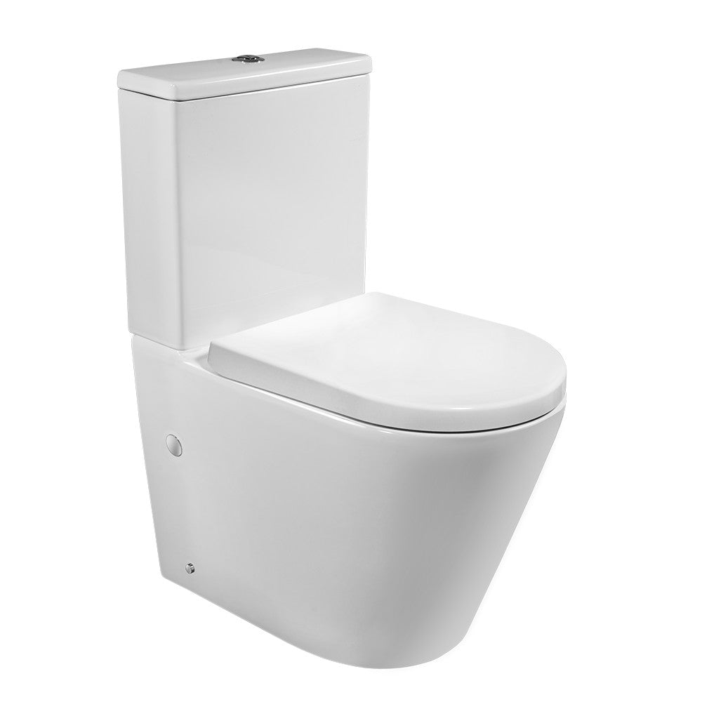 WC Monoblocco tondo in Ceramica con Scarico Doppio e Sedile Soft-Close modello Laik