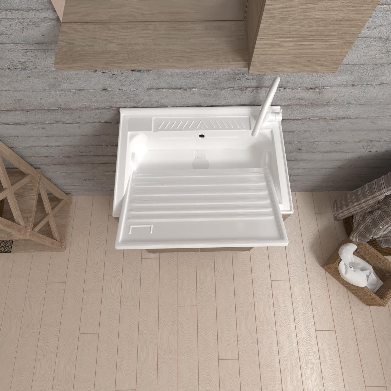 Lavatoio 2 ante da cm 50x50 colore rovere fumo