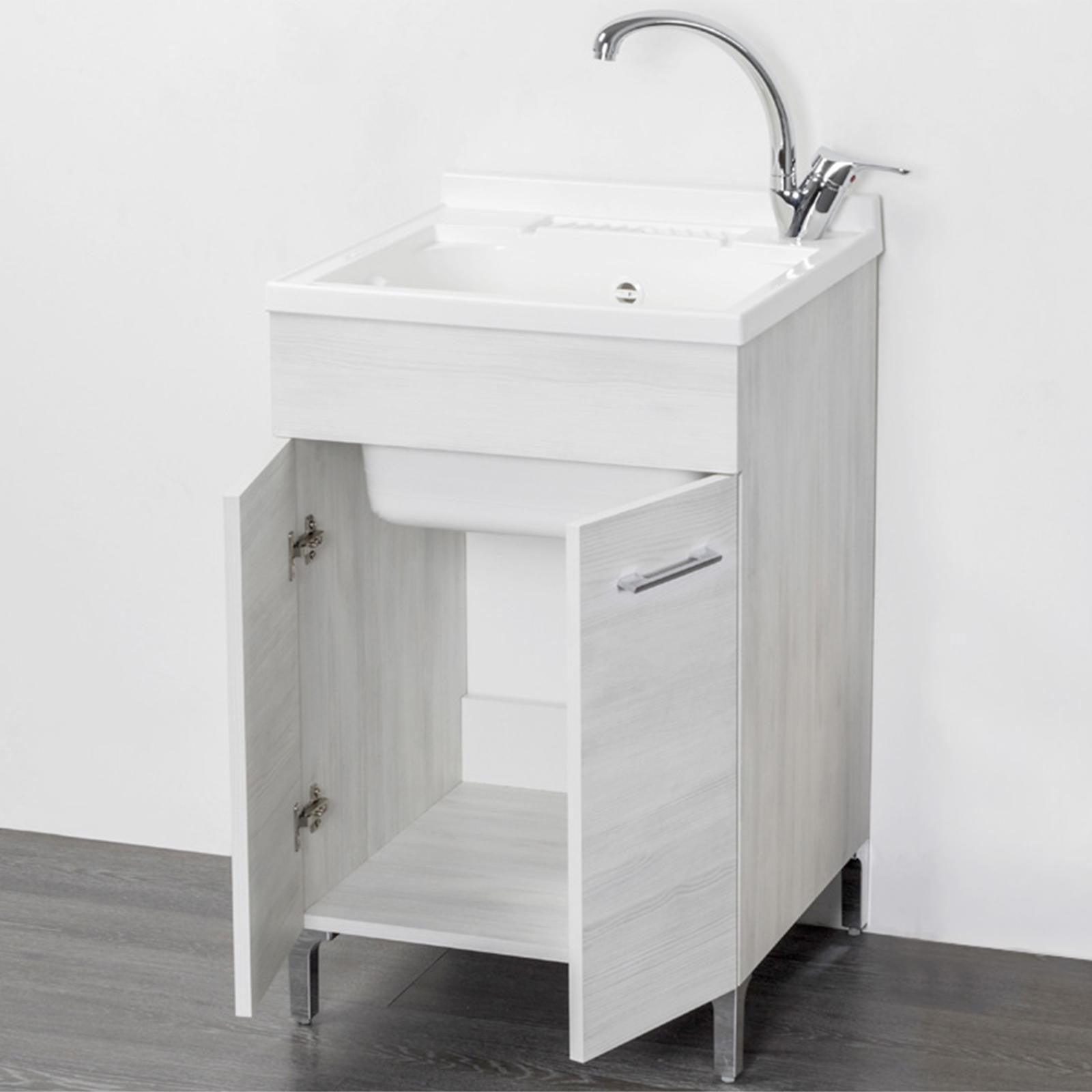 Lavatoio 2 ante da cm 60x50 colore rovere bianco