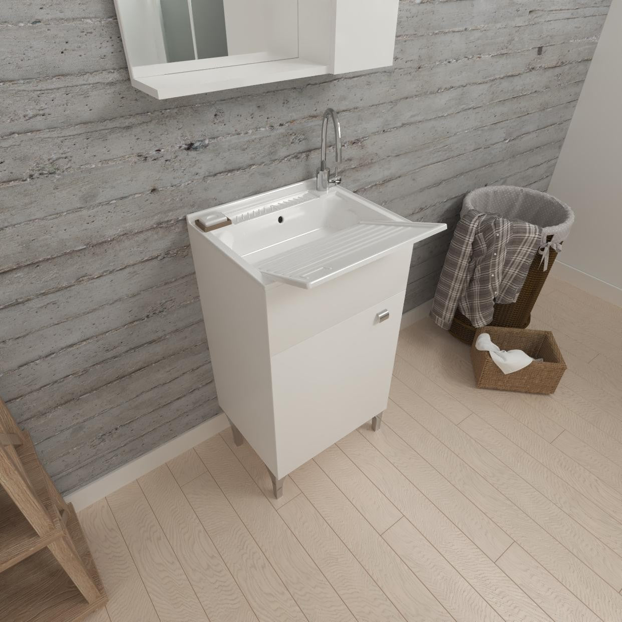 Lavatoio 2 ante  da cm 50x50 colore Bianco