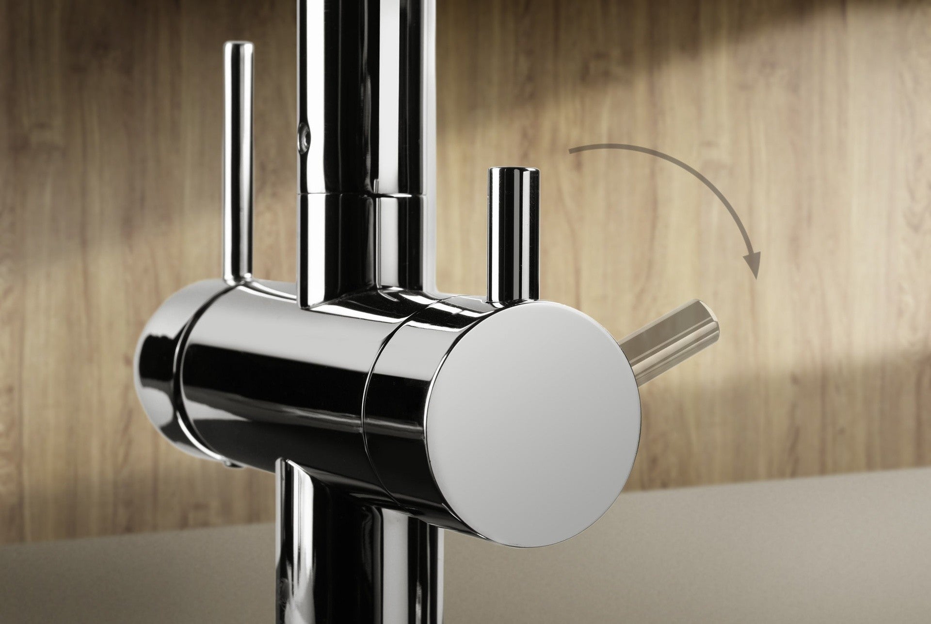 Rubinetto cucina a 3 vie Napura con filtro integrato e contalitri