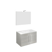 Composizione bagno 81cm , lavabo in ceramica , mobile e specchio con lampada modello Corallo 4455