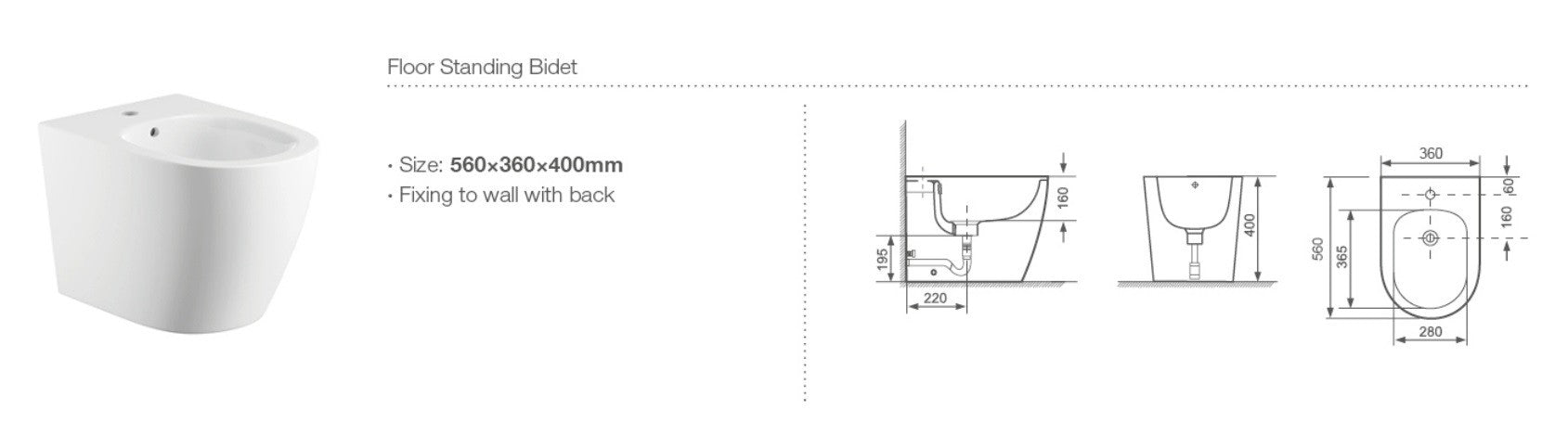Coppia sanitari in ceramica  filomuro WC e bidet con sedile soft close