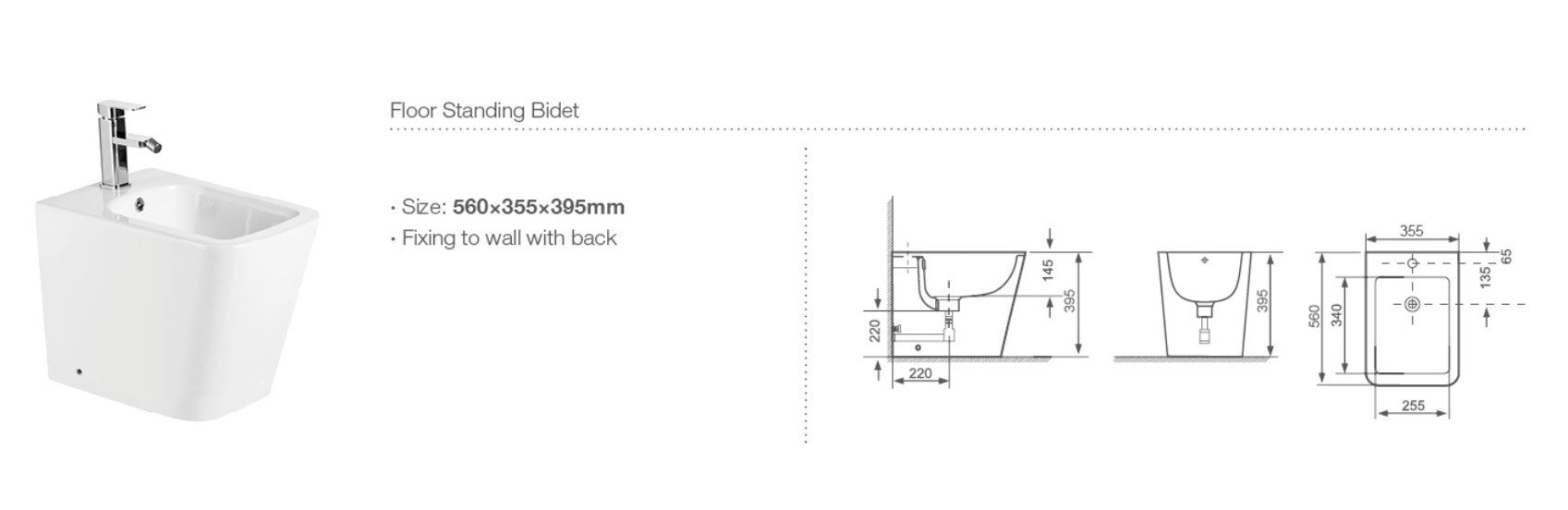 Coppia sanitari in ceramica  filomuro WC e bidet con sedile soft close