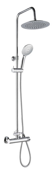 Colonna doccia regolabile in metallo CASSIOPEA con miscelatore in ottone e doccetta a 3 getti