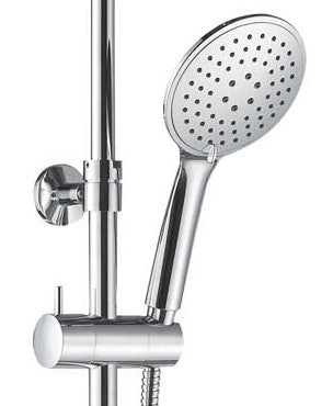 Colonna doccia regolabile in metallo CASSIOPEA con miscelatore in ottone e doccetta a 3 getti