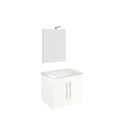 Composizione bagno 61cm , lavabo in ceramica , mobile e specchio con lampada modello Corallo 4052