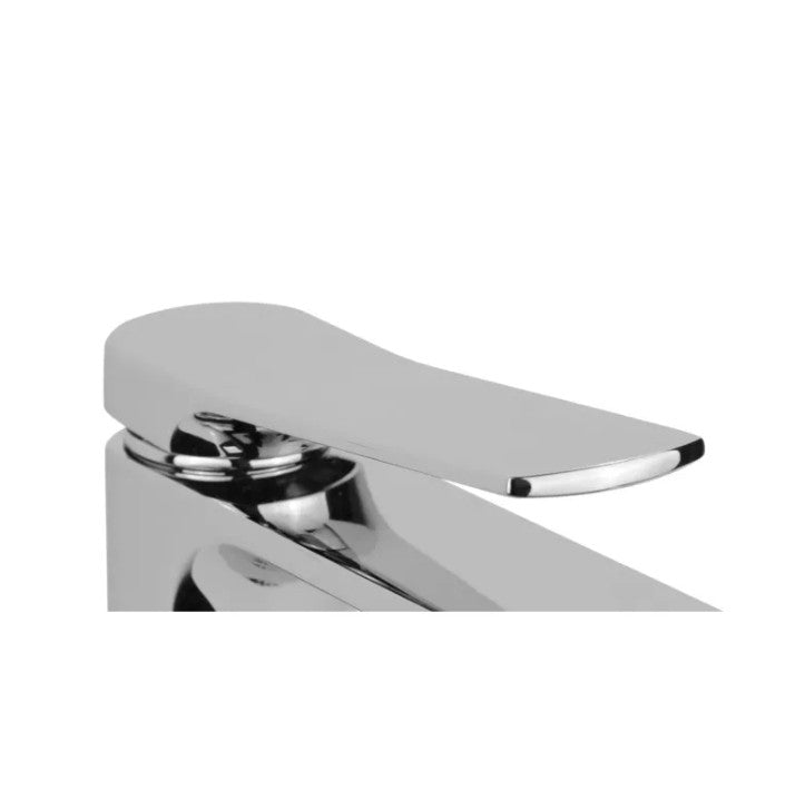 Miscelatore bidet monoforo in ottone cromato modello Kora con leva inclinata e piletta clic-clac inclusa