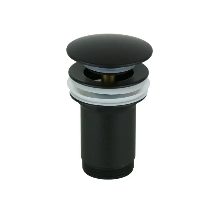 Miscelatore lavabo monoforo in ottone nero opaco modello Kora con leva inclinata e piletta clic-clac inclusa