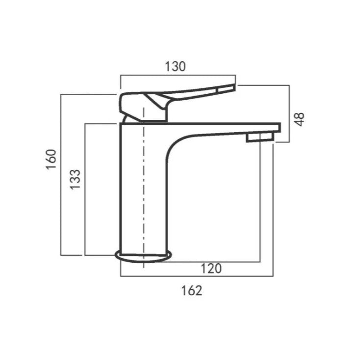 Miscelatore lavabo monoforo in ottone nero opaco modello Kora con leva inclinata e piletta clic-clac inclusa