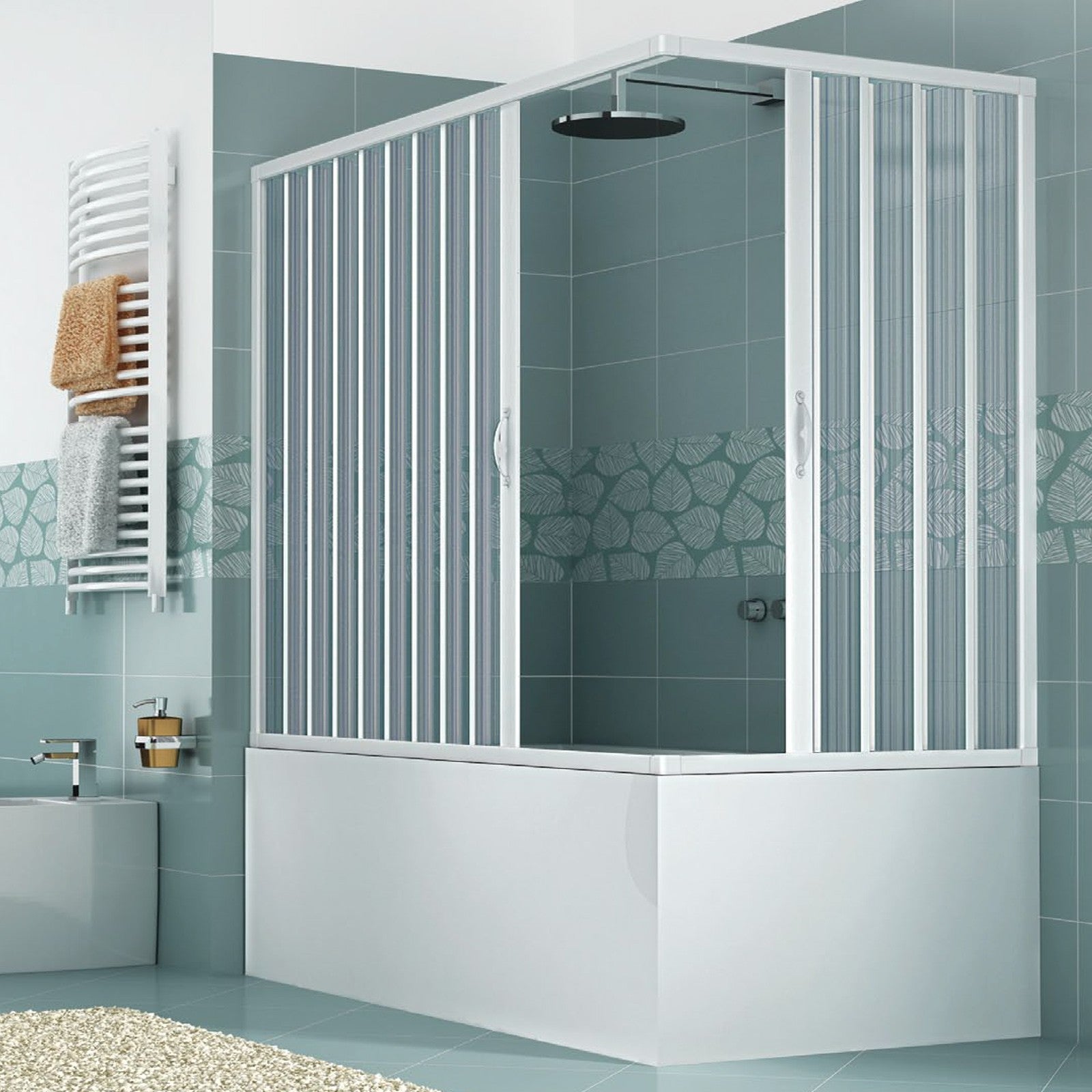 Box sopravasca Galassia 2 ante 70x140cm apertura angolare