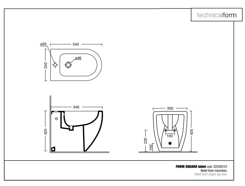 Sanitari serie FORM colore bianco Matt DI Alice Ceramica
