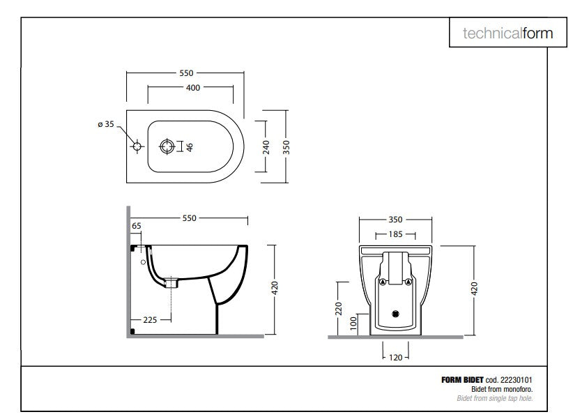 Alice Ceramica "Form" Coppia di sanitari da terra filo muro bianco lucido