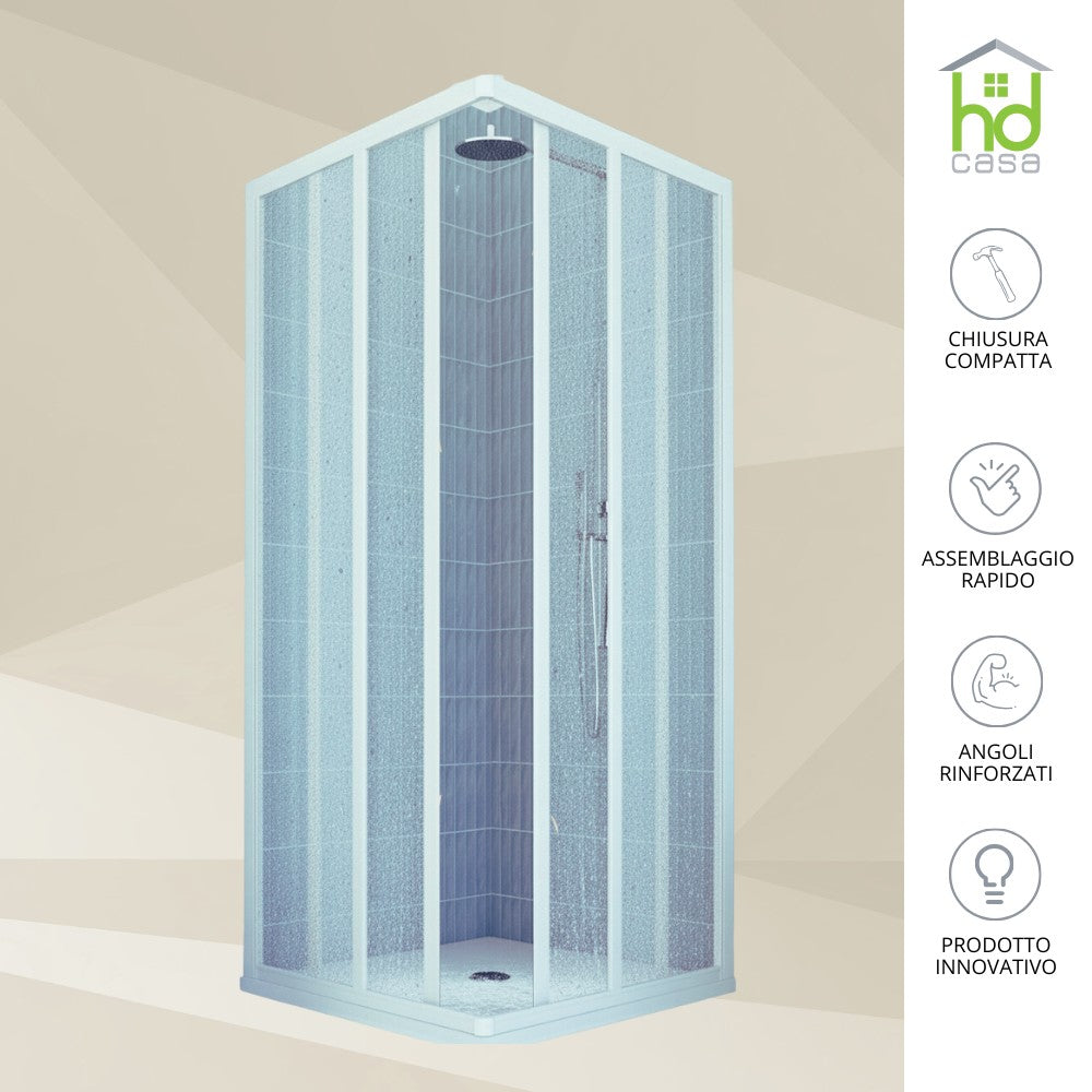 Cabina Doccia Camelia in PVC Reversibile con Pannelli Acrilici da 2 mm Made in Italy