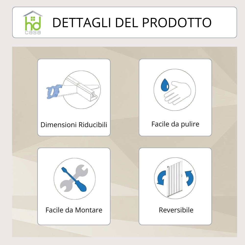 Cabina Doccia Camelia in PVC Reversibile con Pannelli Acrilici da 2 mm Made in Italy