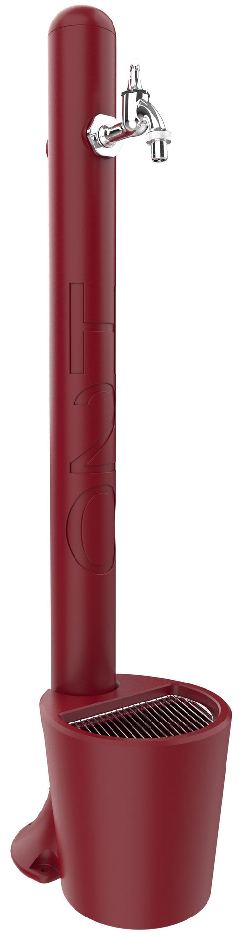 Fontana da esterno Arkema con rubinetto di colore rossa