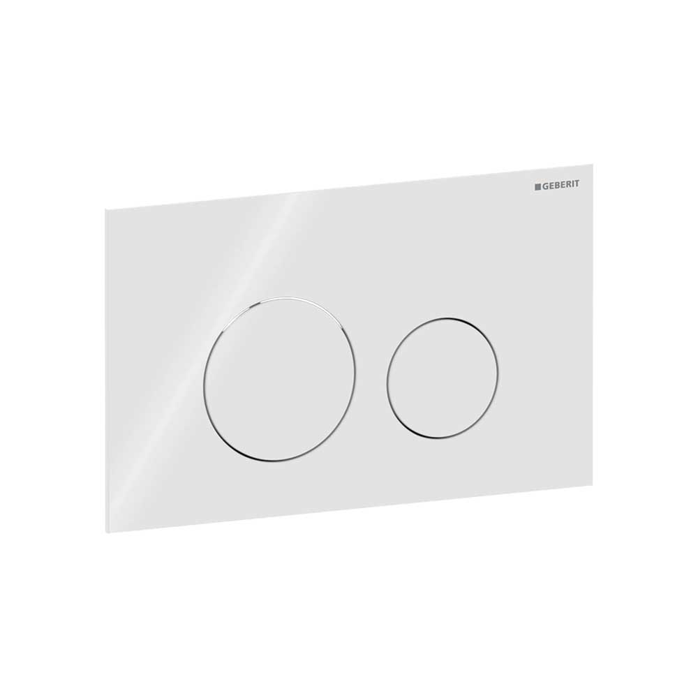 Placca di comando "SIGMA40 ROUND" vetro bianco — Geberit