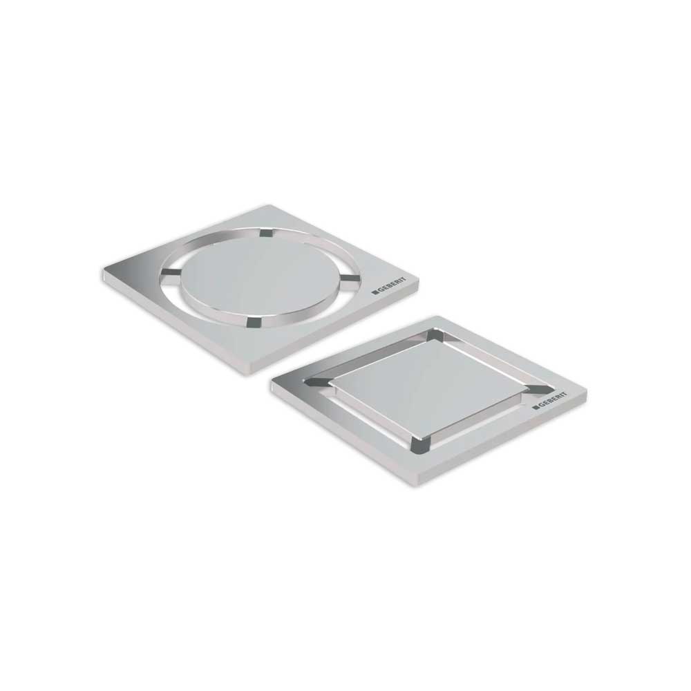 Griglia INOX per sifone doccia design 8x8 cm - rotondo — Geberit