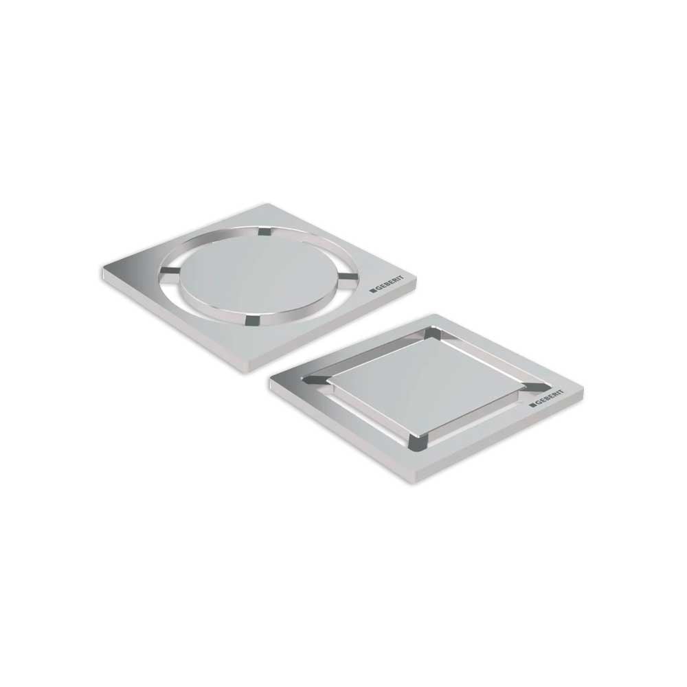 Griglia INOX per sifone doccia design 8x8 cm - quadrato — Geberit