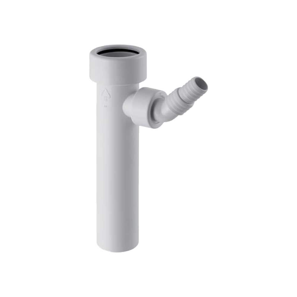 Raccordo diritto con terminale a premistoppa e portagomma a gomito bianco - 1" x Ø19/23 mm — Geberit
