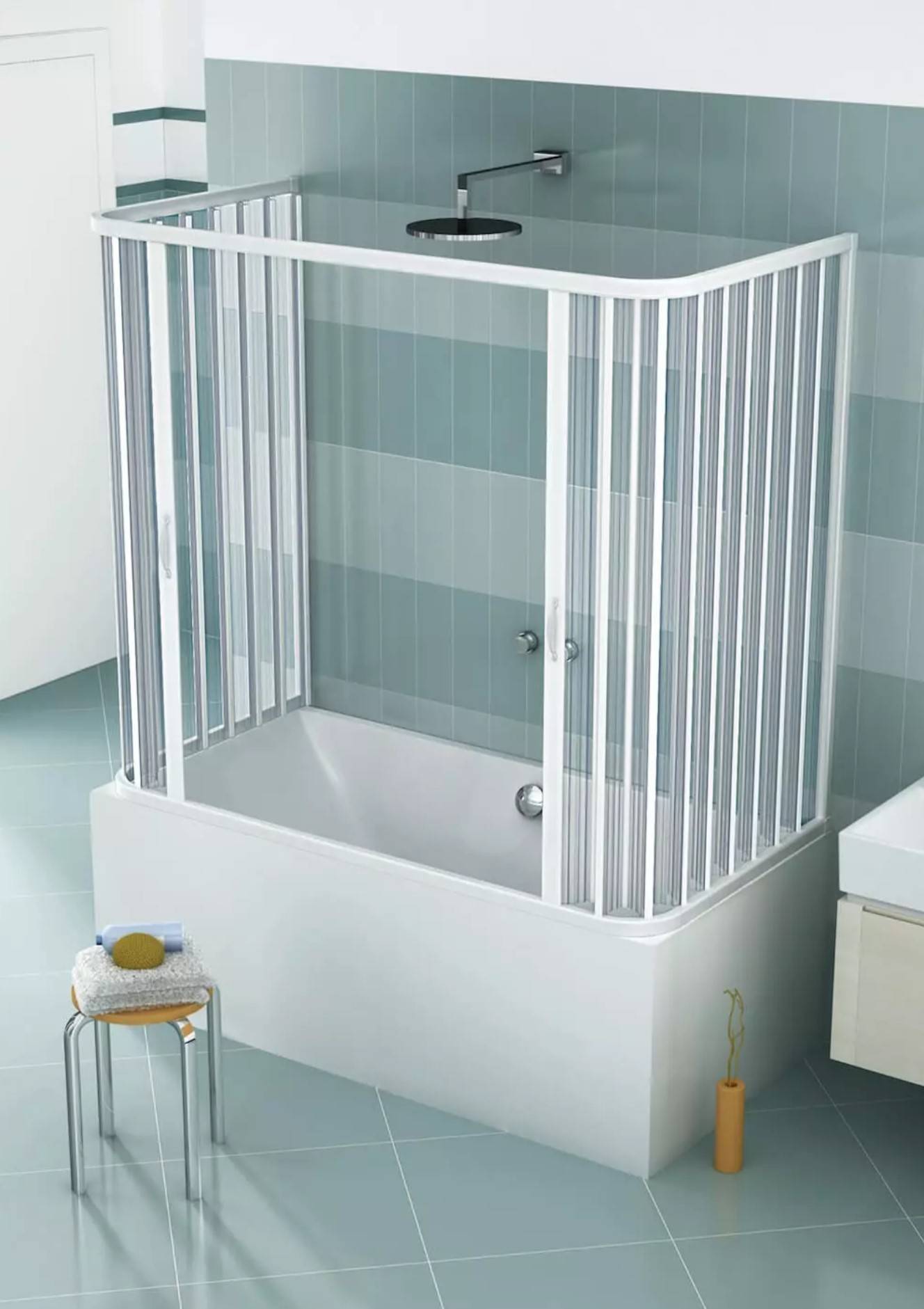 Box sopravasca Venusia 3 lati 70x140x70cm con apertura centrale