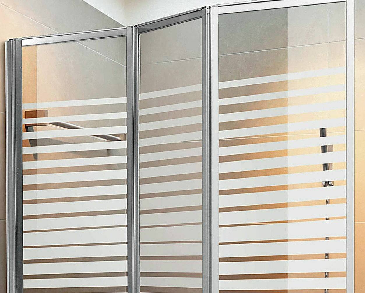 Parete sopravasca a 3 ante 134 x H 140cm in cristallo serigrafato