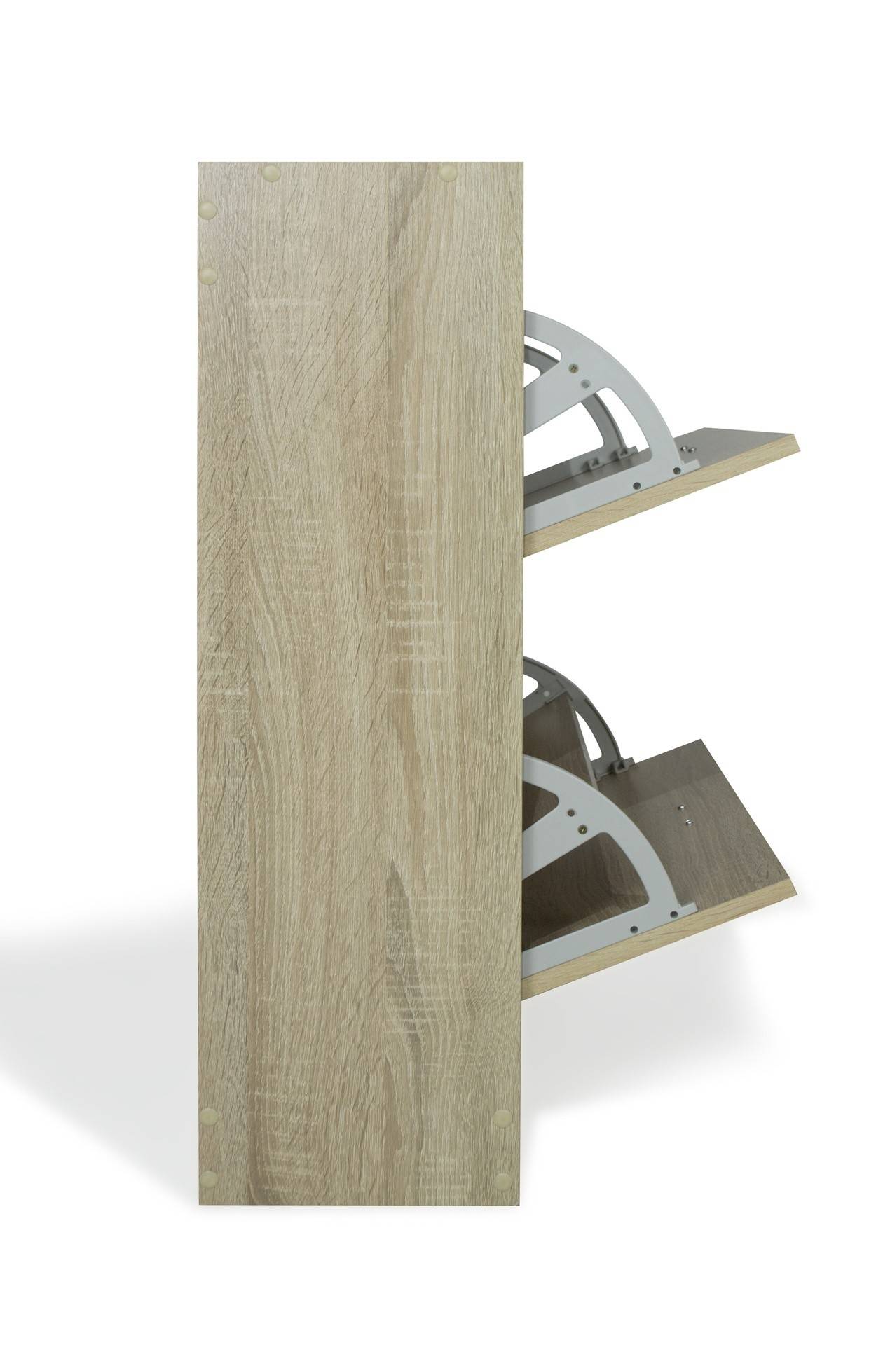 Scarpiera doppia profondità in legno rovere 2 ante 63X24X80cm