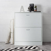 Scarpiera doppia profondità 2 ante, legno rovere sbiancato 63X24X80cm