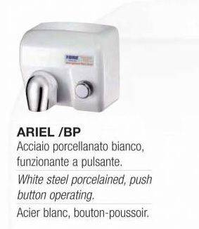 Asciugamani antivandalo in acciaio bianco e pulsante mod. Ariel BP
