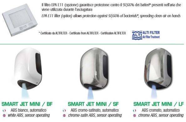 Asciugamani Elettrico 900W Vama SMARTJET MINI SF cromo satinato