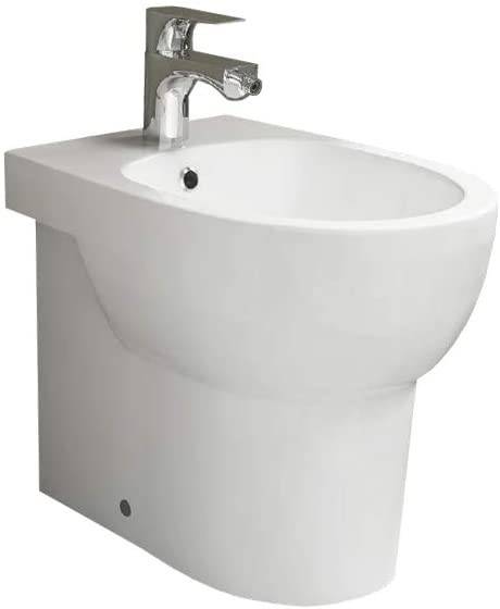 Bidet filomuro mod. Abe in ceramica bianca lucida