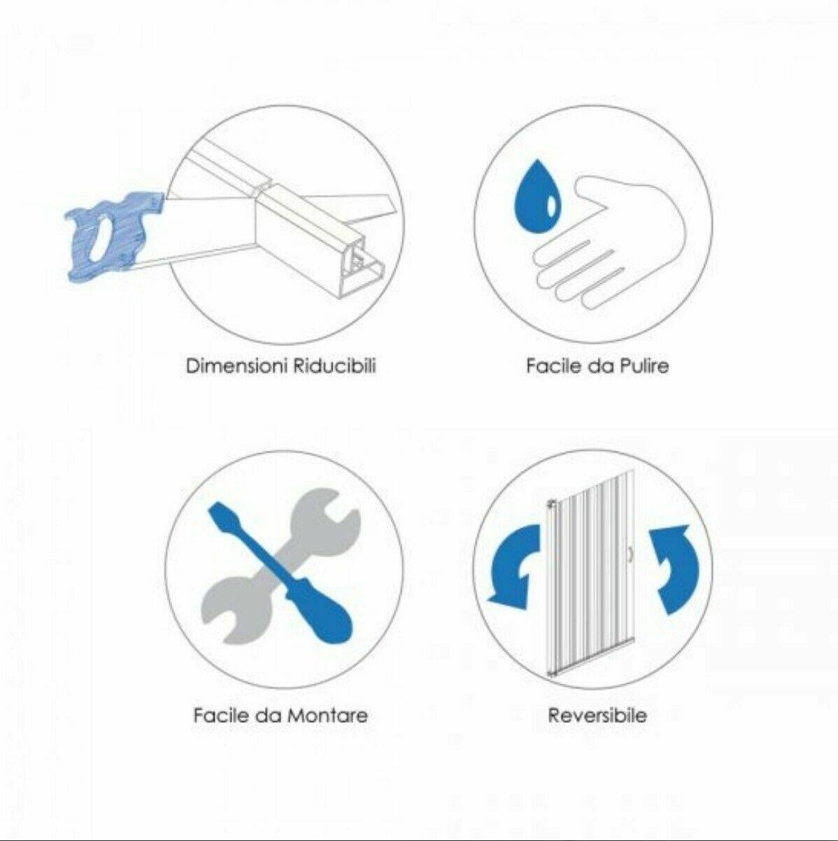 Box doccia Luna 80x120 cm in pvc apertura soffietto centrale