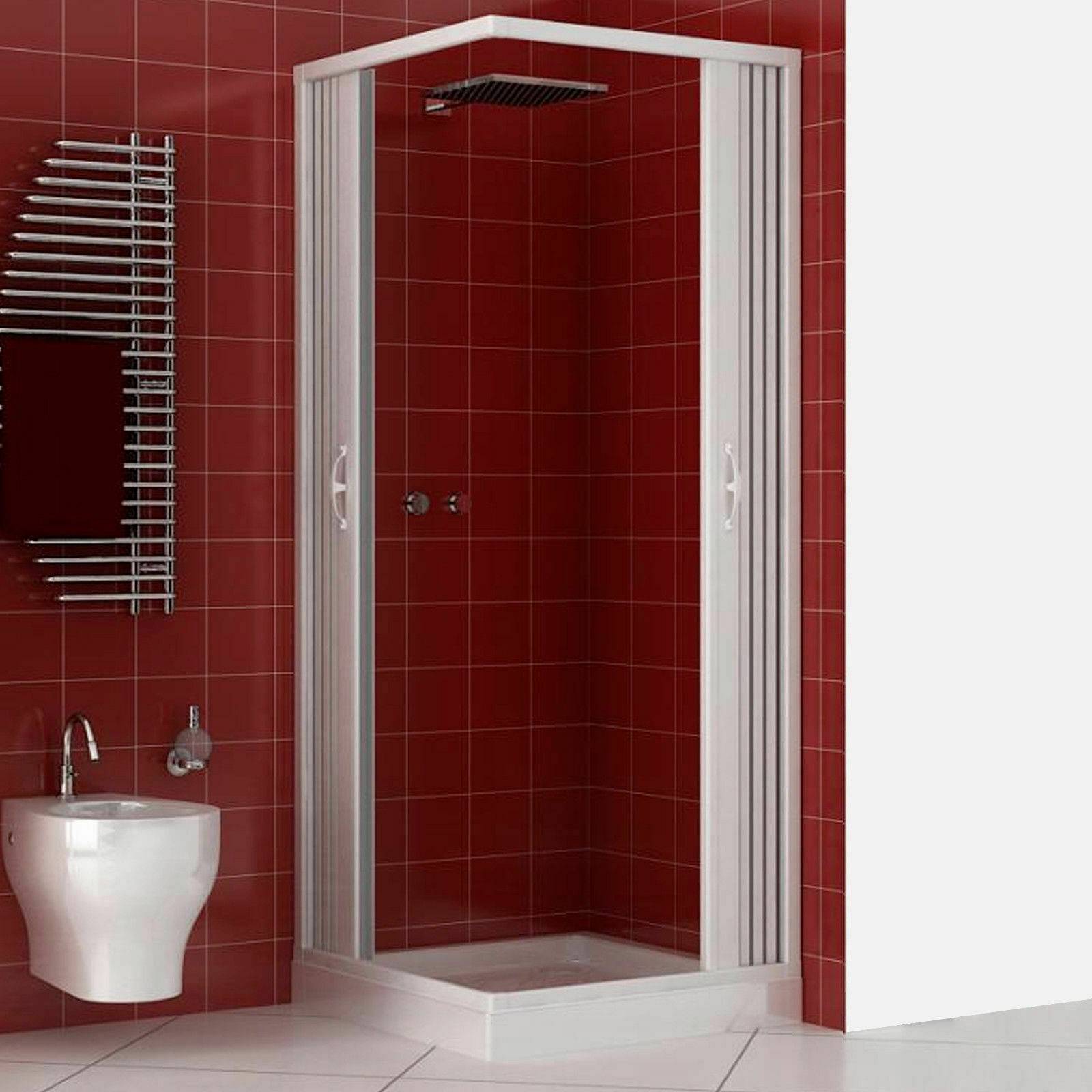 Box doccia Luna 90x90 cm pvc apertura a soffietto angolare