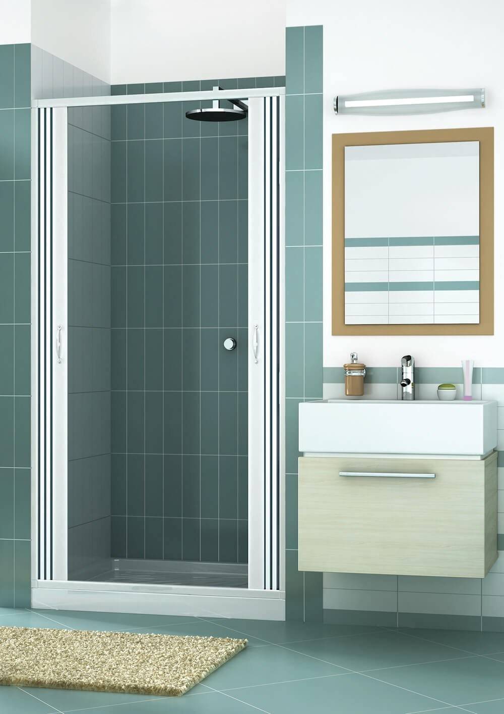 Box doccia mod. Vergine 110xH185cm in pvc a soffietto centrale