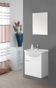 Composizione bagno sospesa Stella 55 cm colore bianco lucido